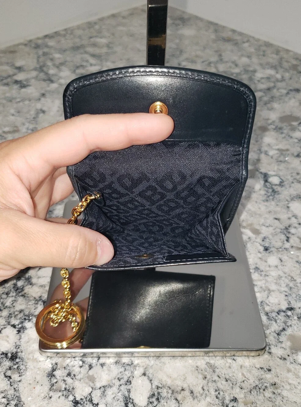 Bally Vintage Leather Coin Pouch Keychain